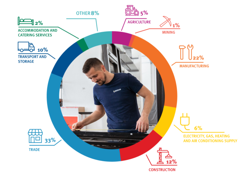 Our business loan portfolio by industry